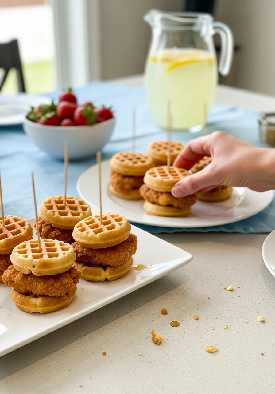 23. Mini Chicken and Waffle Sliders