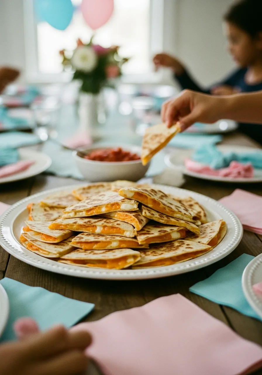 25. Quesadilla Triangles with Melted Cheese