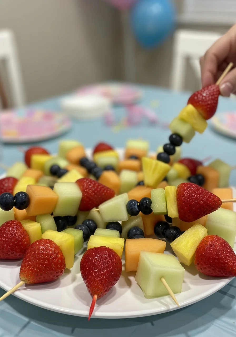26. Fruit Skewers with Colorful Variety