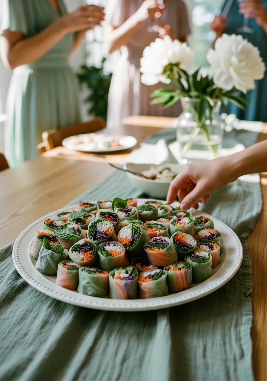 34. Mini Rice Paper Rolls with Veggies