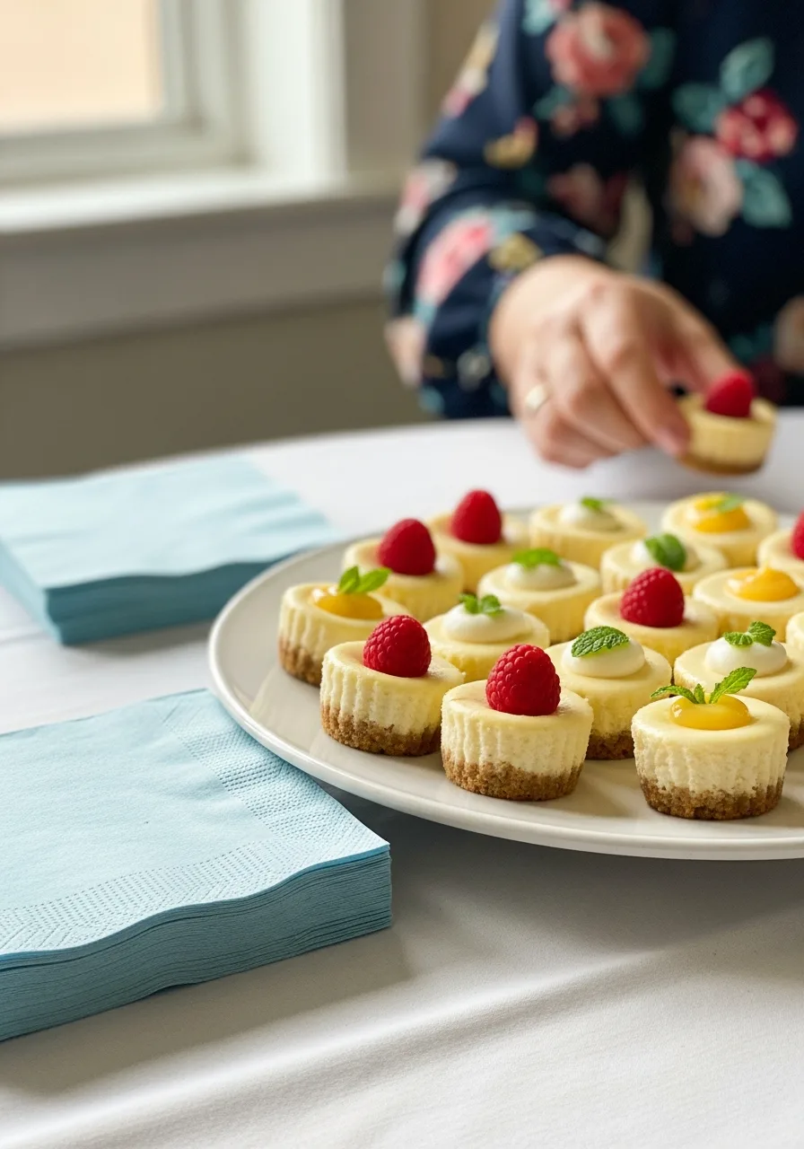 40. Mini Cheesecake Bites with Toppings