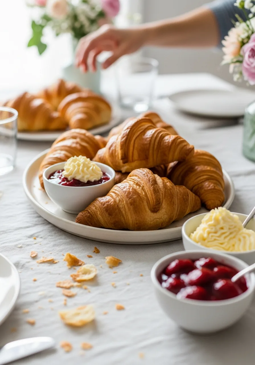 49. Croissants with Jam and Butter