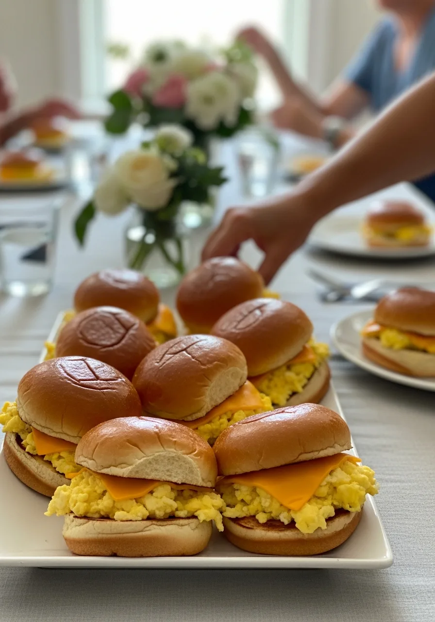 50. Breakfast Sliders with Egg and Cheese