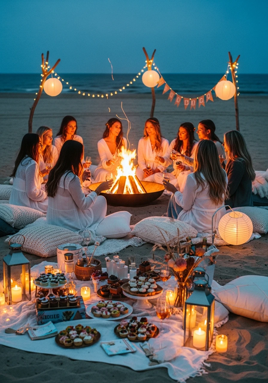 Beach Bonfire Night - beach bachelorette party ideas