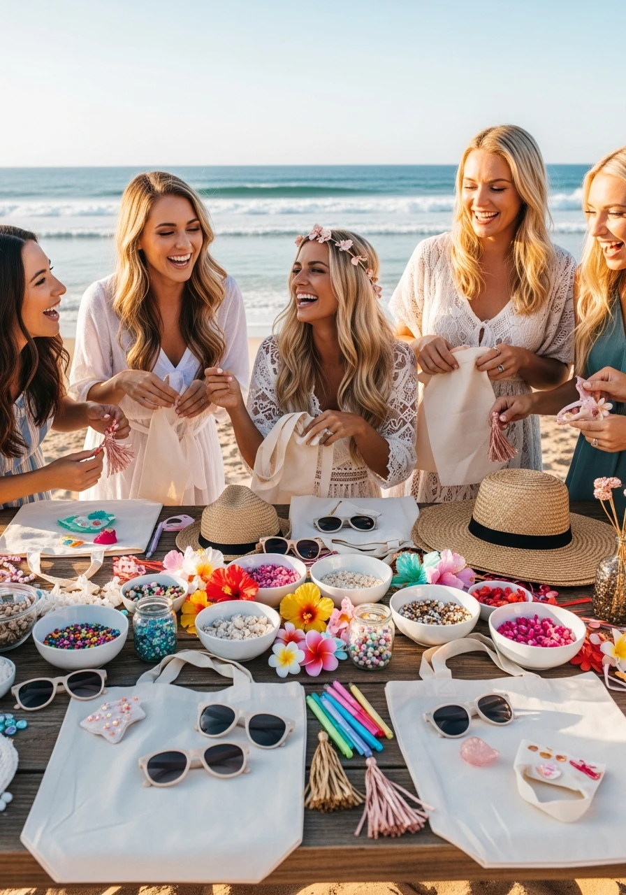 DIY Beach Craft Station - beach bachelorette party ideas