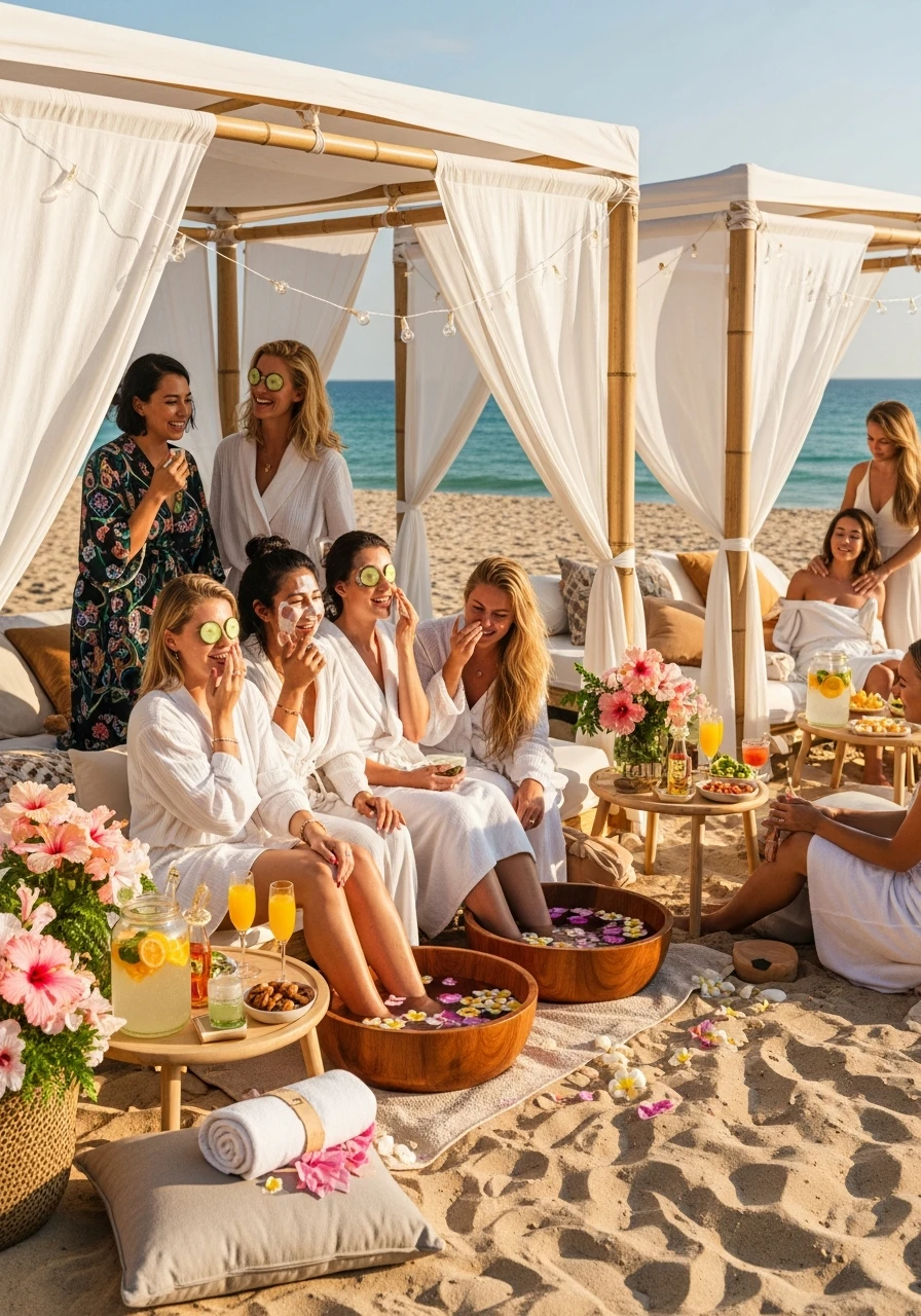 Beachside Mini Spa - beach bachelorette party ideas