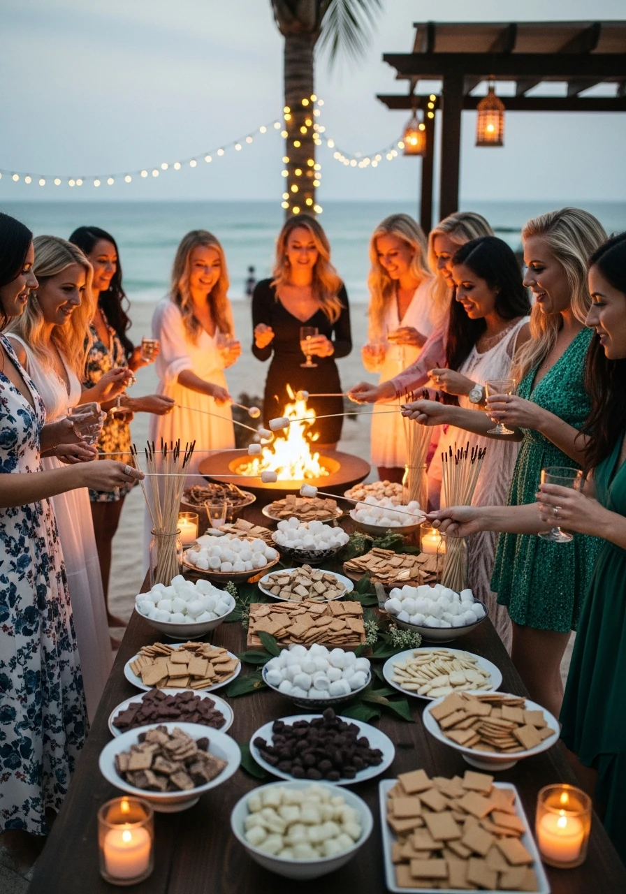 S’mores Dessert Bar - beach bachelorette party ideas