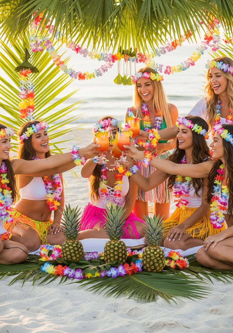 Tropical Luau Beach Bash - beach bachelorette party ideas