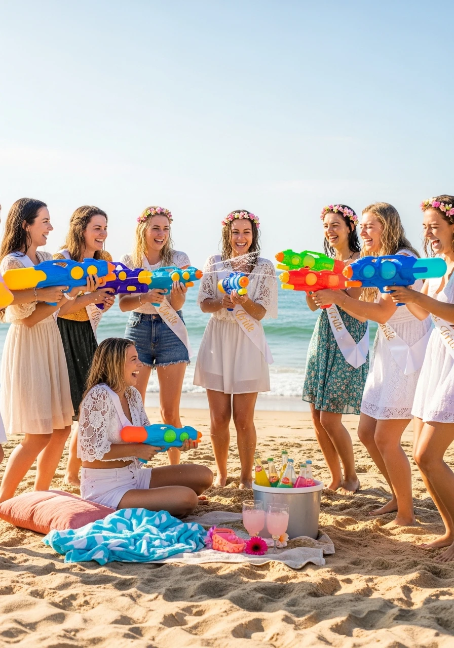 Water Gun Play - beach bachelorette party ideas