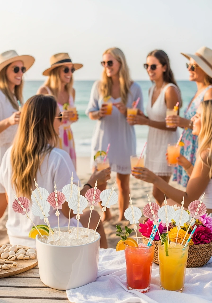 Seashell Drink Stirrers - beach bachelorette party ideas