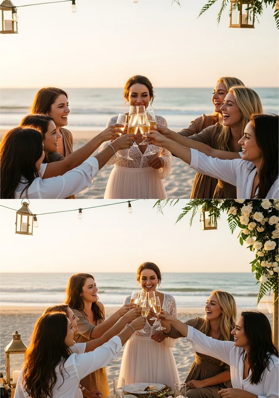 Sunset Toast Ceremony - beach bachelorette party ideas
