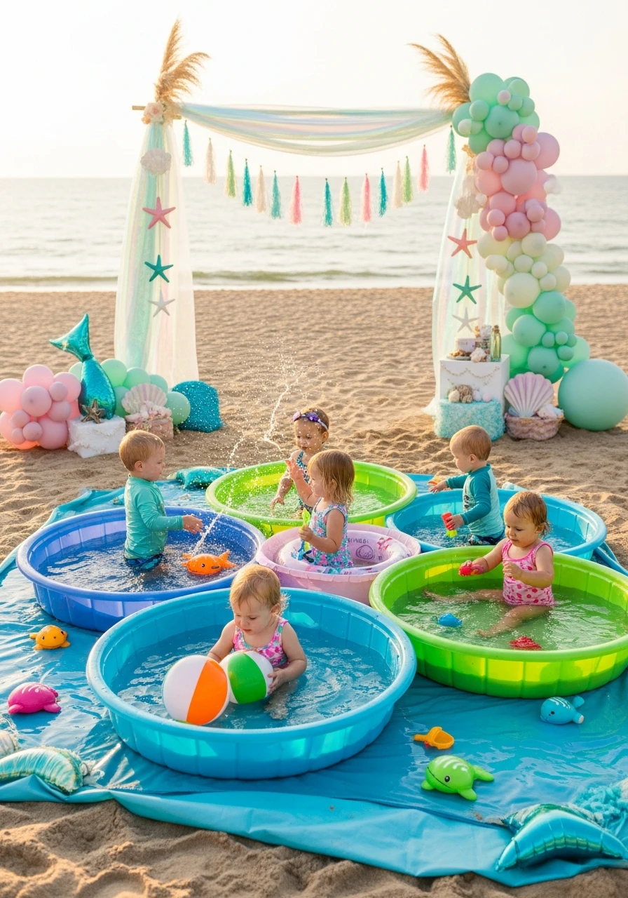 Mermaid Lagoon Pool - Beach Birthday Party Ideas