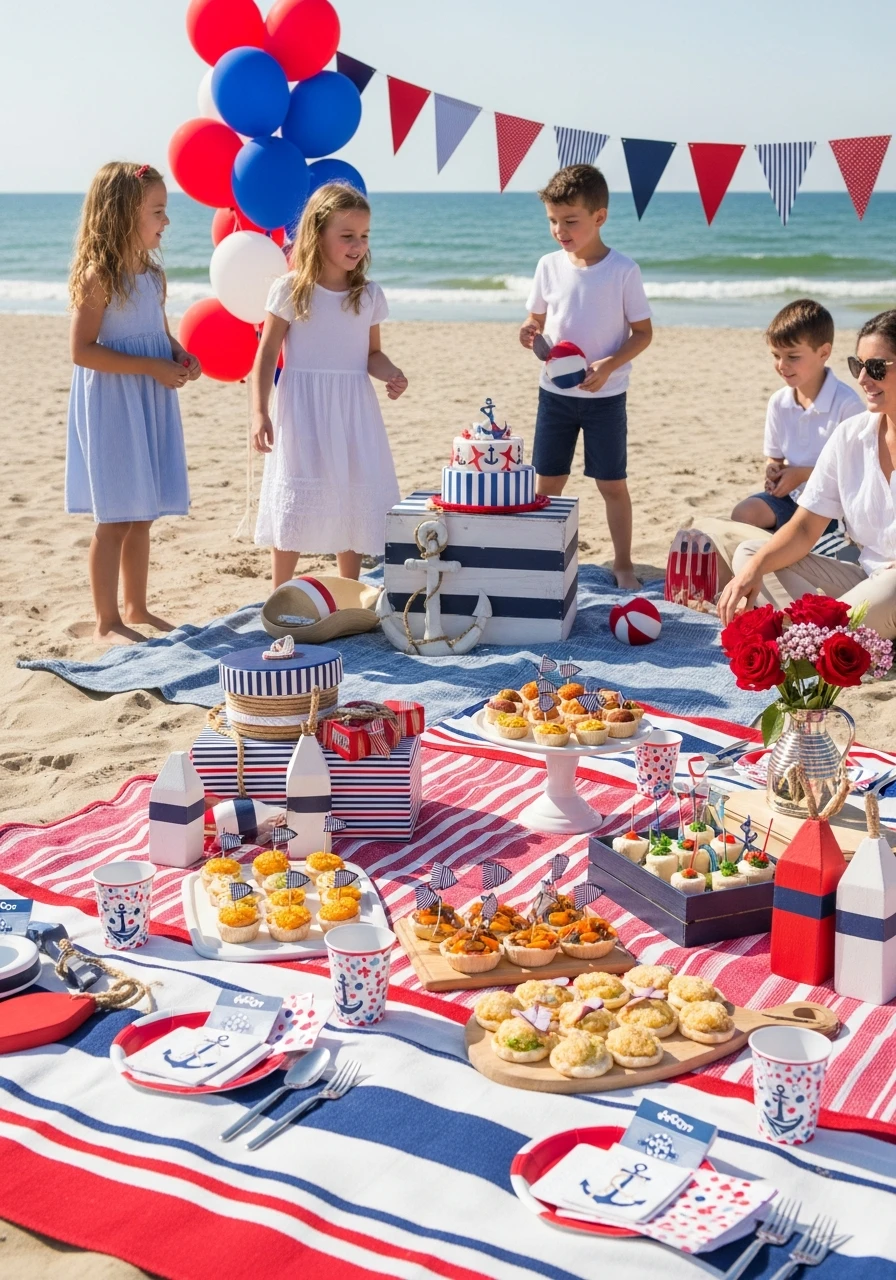 Nautical Picnic Theme - Beach Birthday Party Ideas