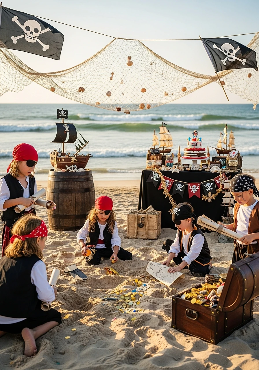 Pirate Adventure Party - Beach Birthday Party Ideas