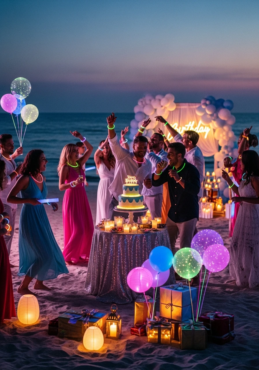 Beach Glow Dance Party - Beach Birthday Party Ideas