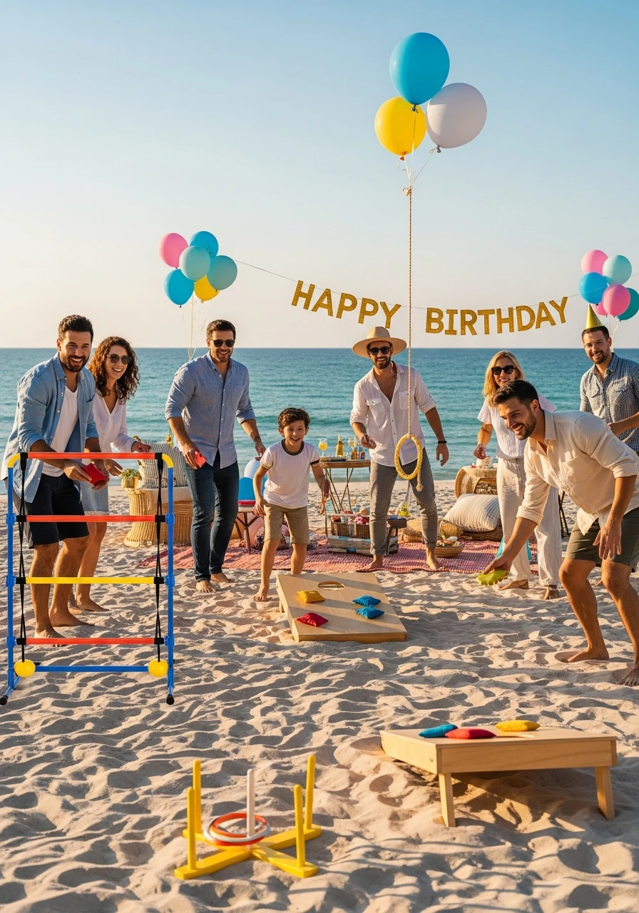 Portable Beach Games Set - Beach Birthday Party Ideas