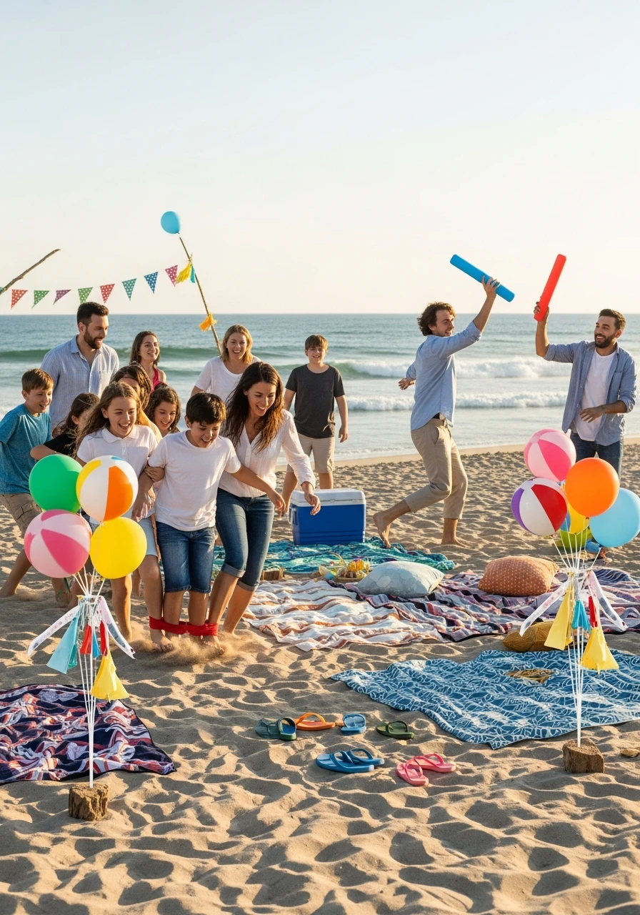 Sand Relay Races - Beach Birthday Party Ideas