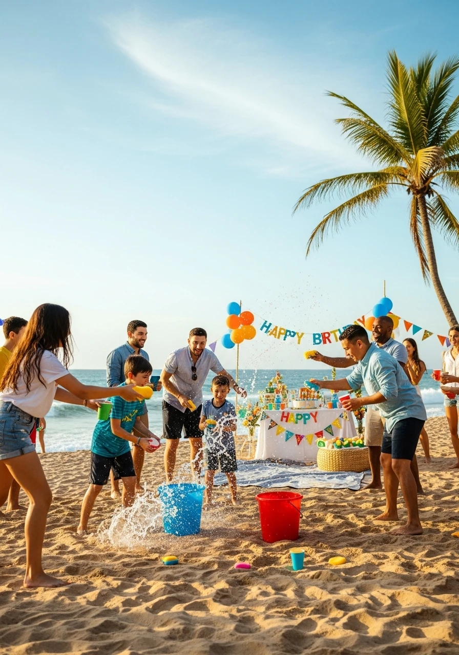 Water Relay Games - Beach Birthday Party Ideas