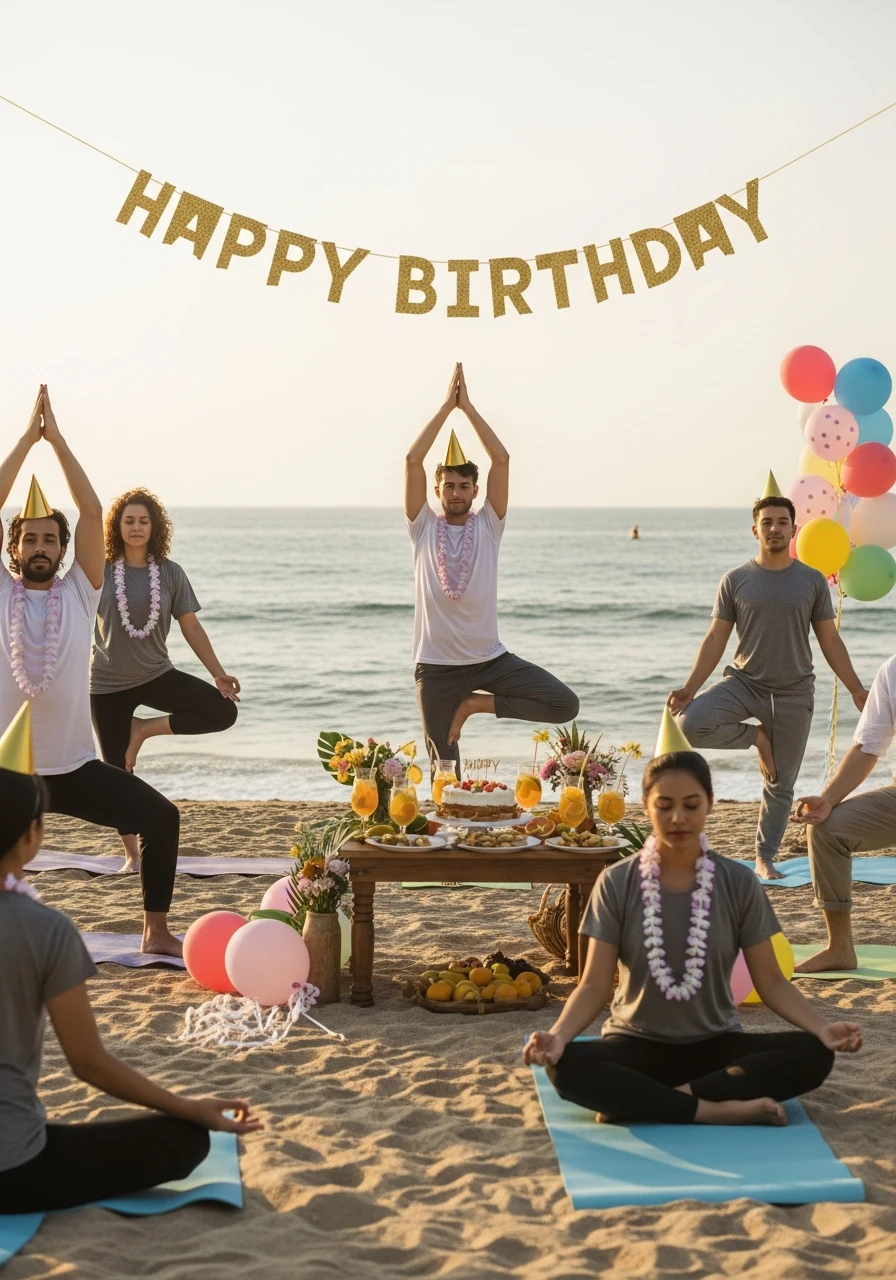 Beach Yoga Session - Beach Birthday Party Ideas