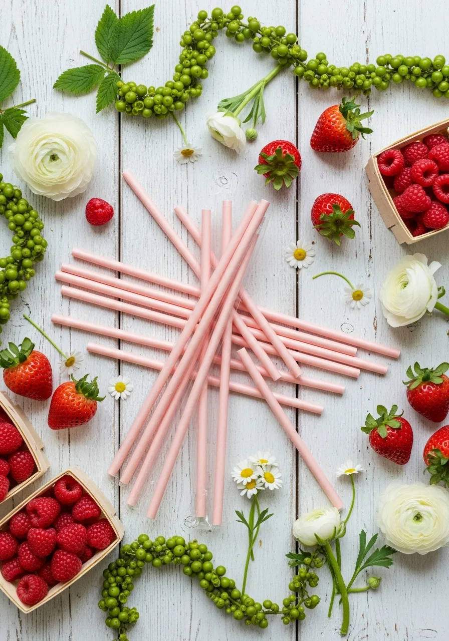 12. Pink Paper Straws