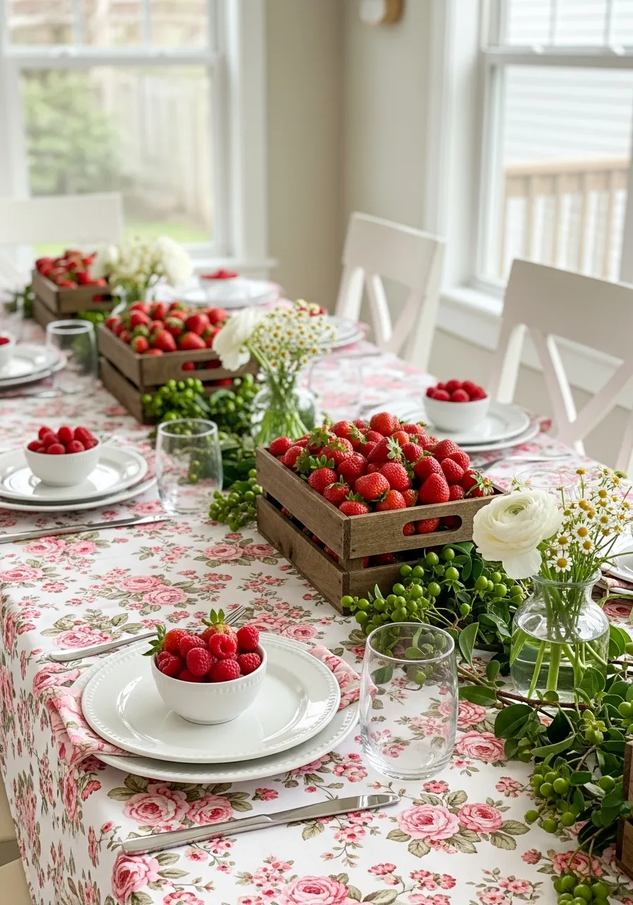 15. Pink Floral Tablecloths