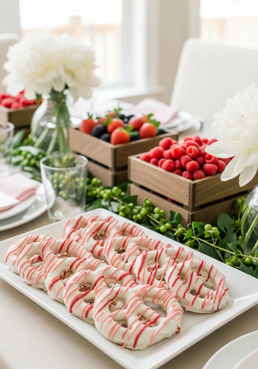16. Berry Dipped Pretzels