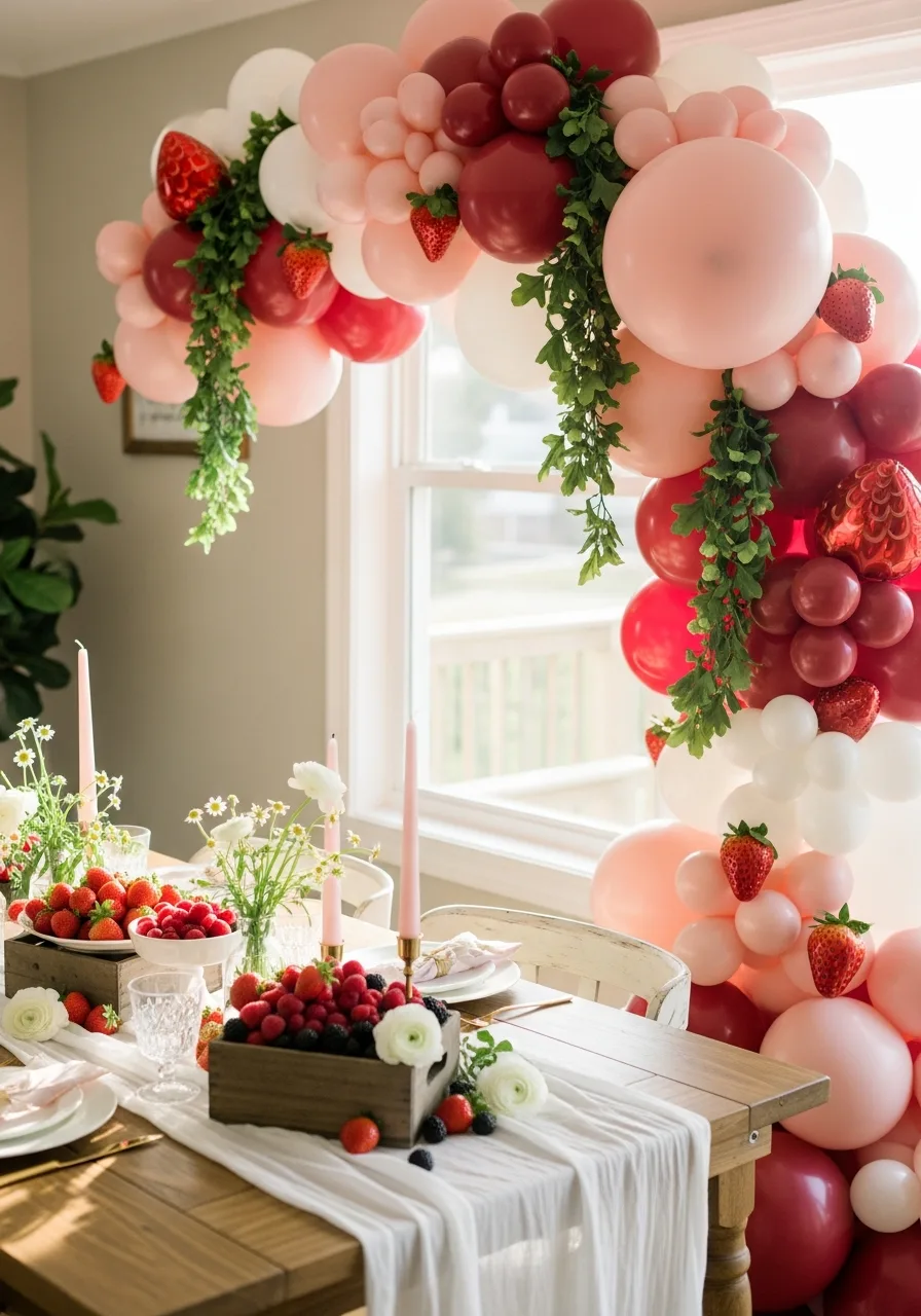 2. Strawberry Balloon Arch