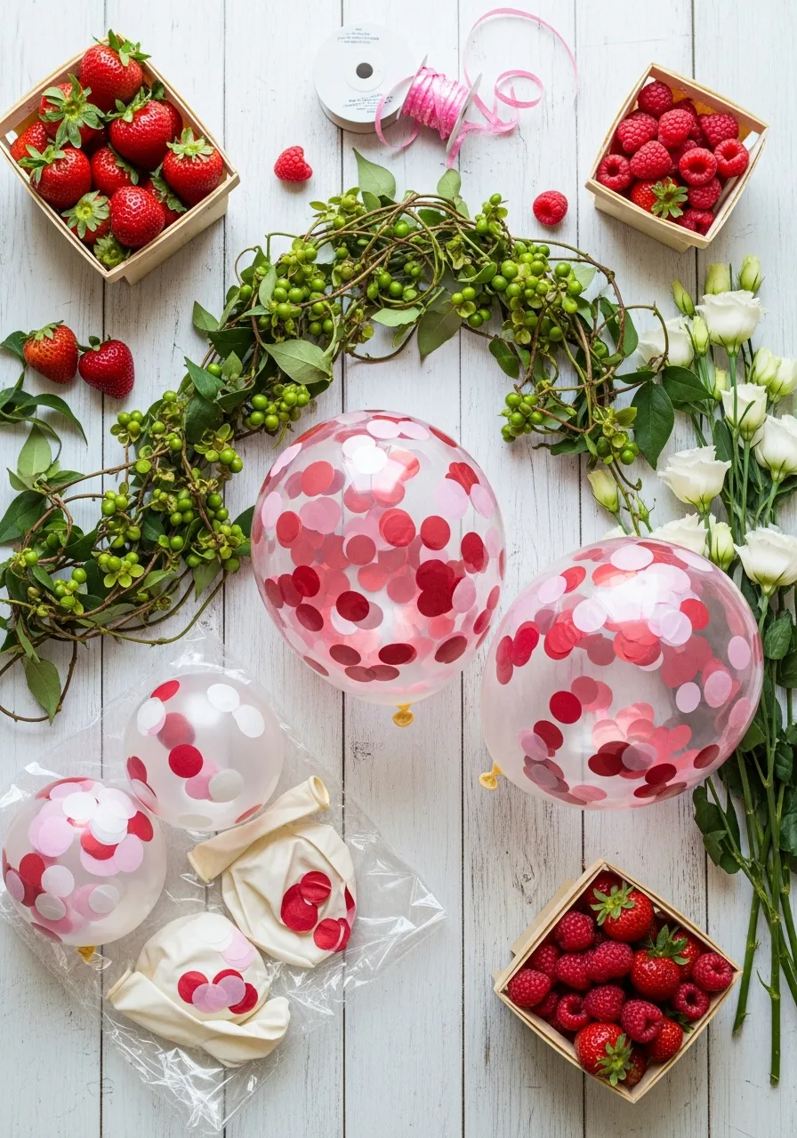 23. Berry Confetti Balloons