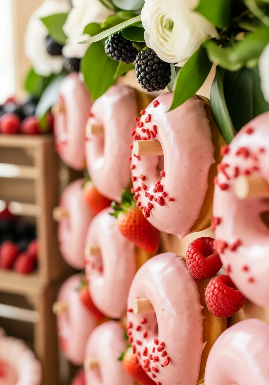 33. Pink Berry Donut Wall