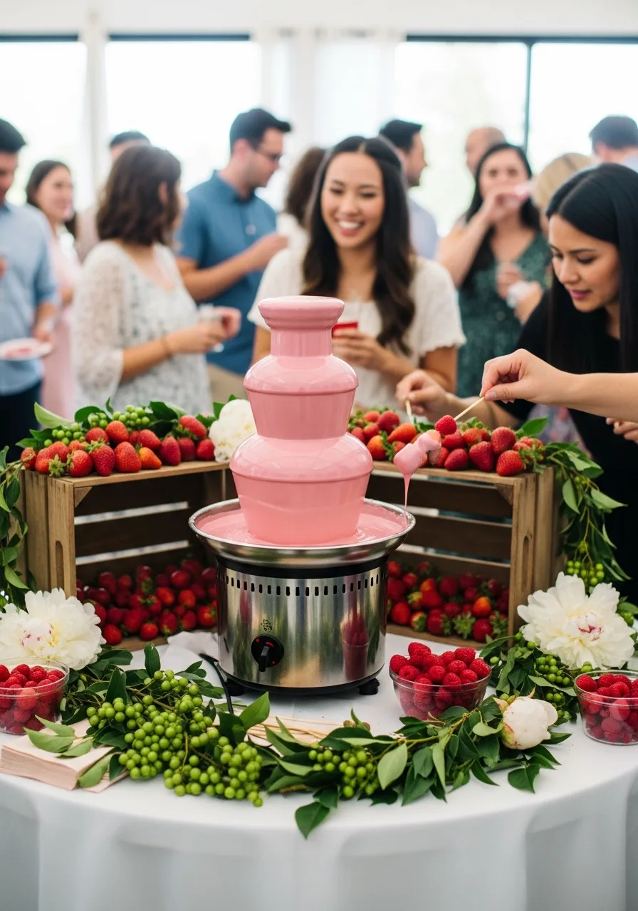40. Pink Berry Chocolate Fountain