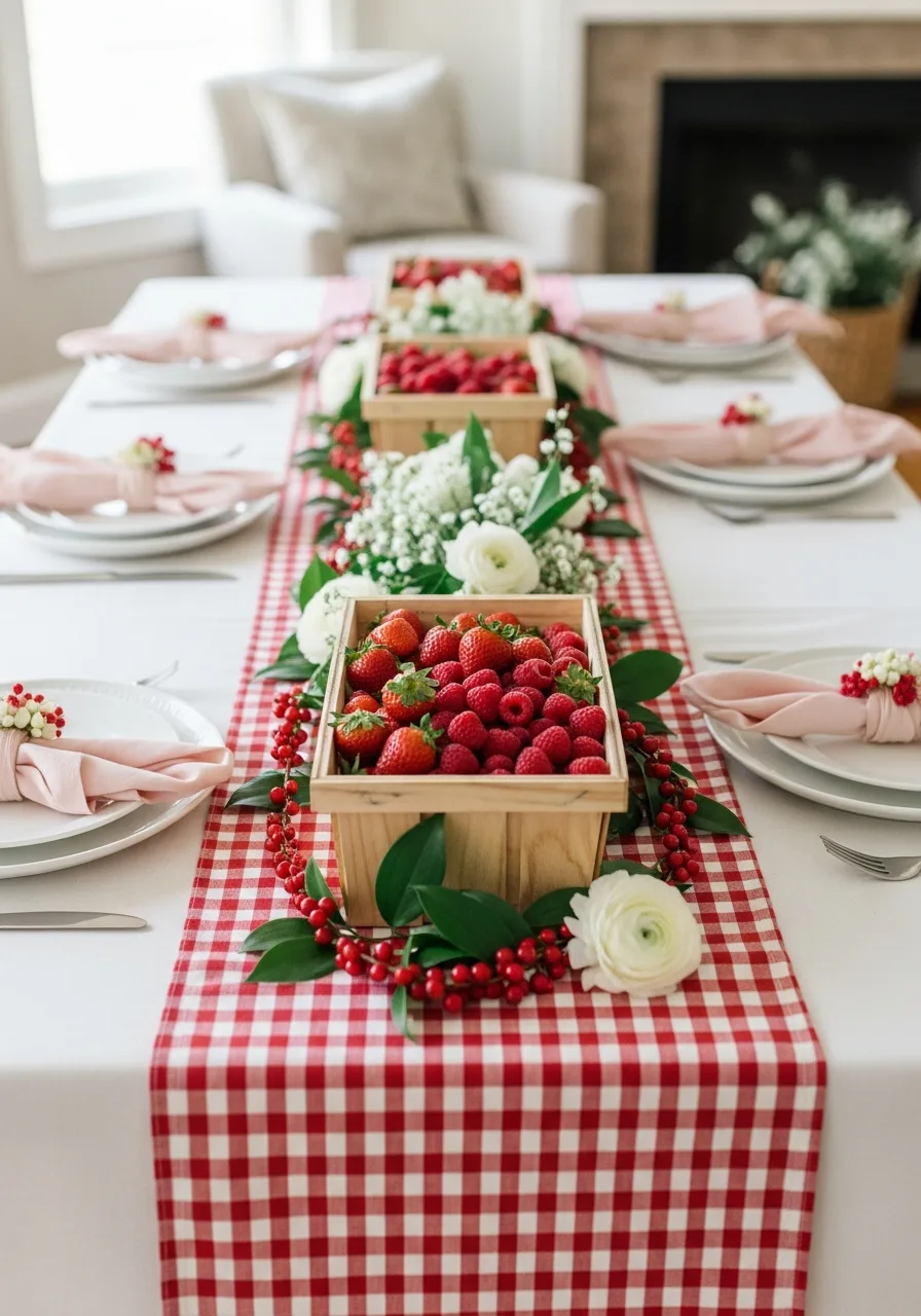 5. Red Gingham Runners