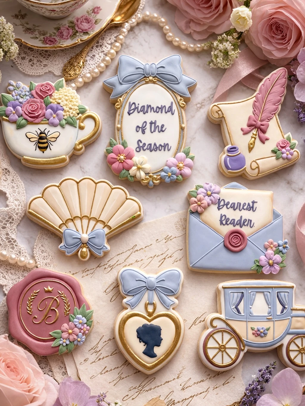 15. Intricate Regency Themed Cookies