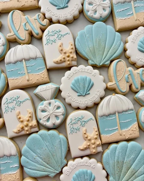 28. Beach Wedding Cookie Set