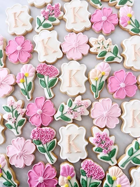 41. Intricate Pink Floral Cookies