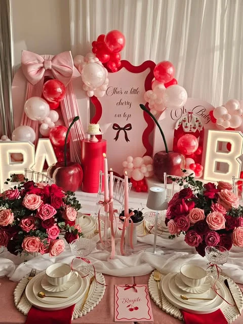 6. Elaborate Cherry Tablescape