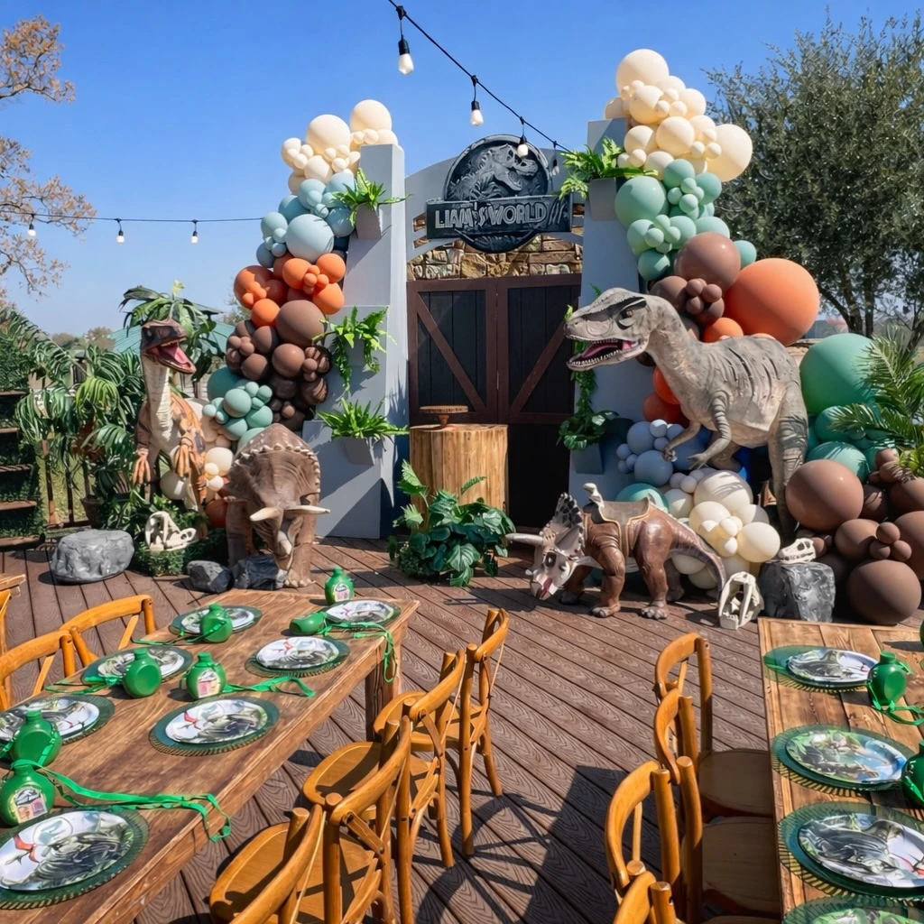 2. Full-Scale Dinosaur Scene