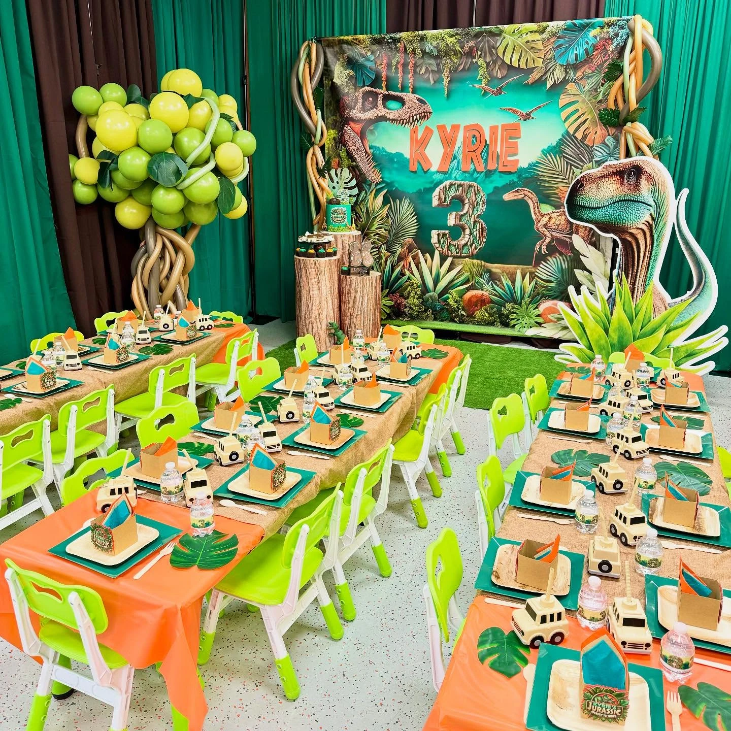 3. Bright and Bold Dino Tables