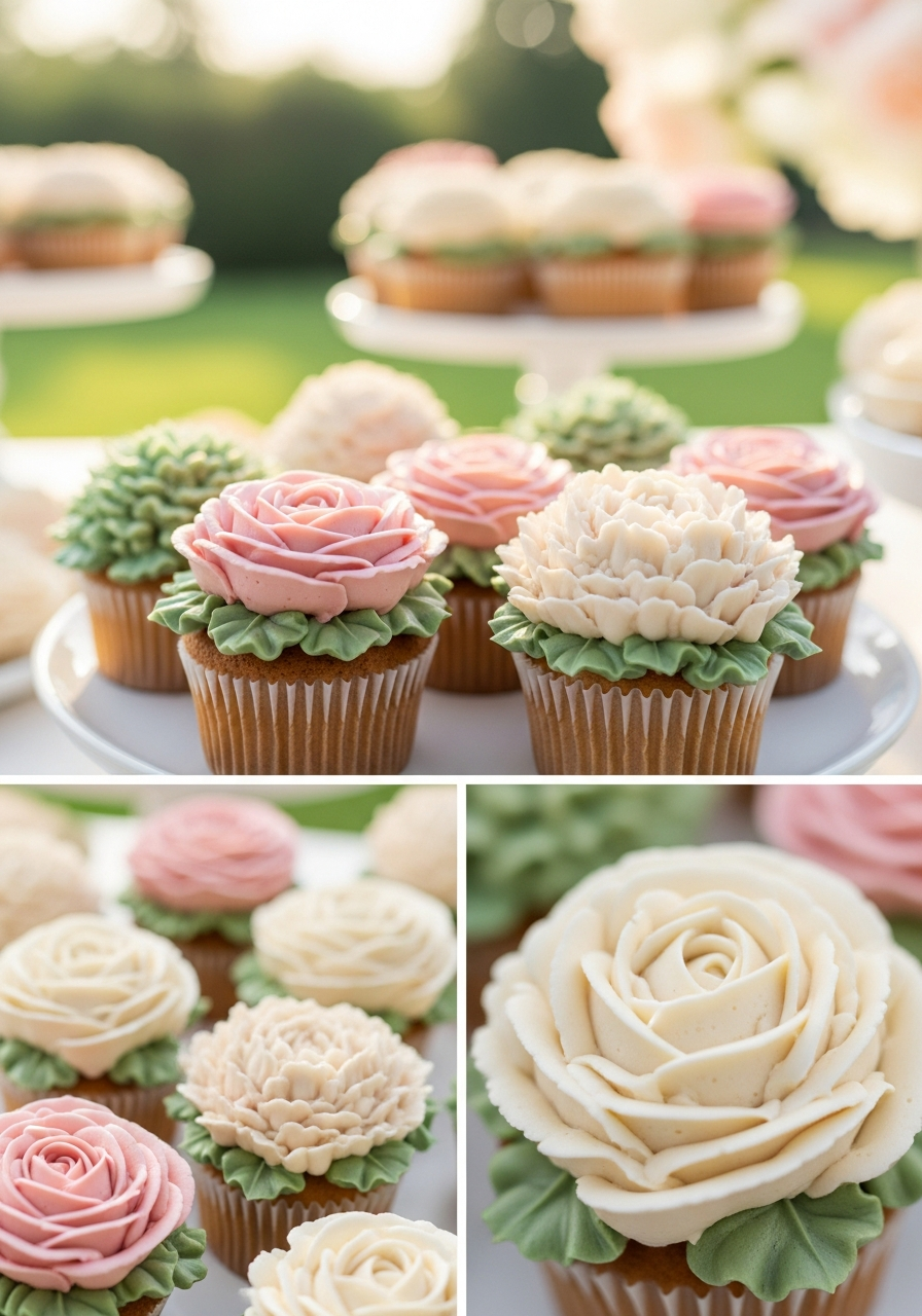 1. Floral Buttercream Cupcakes