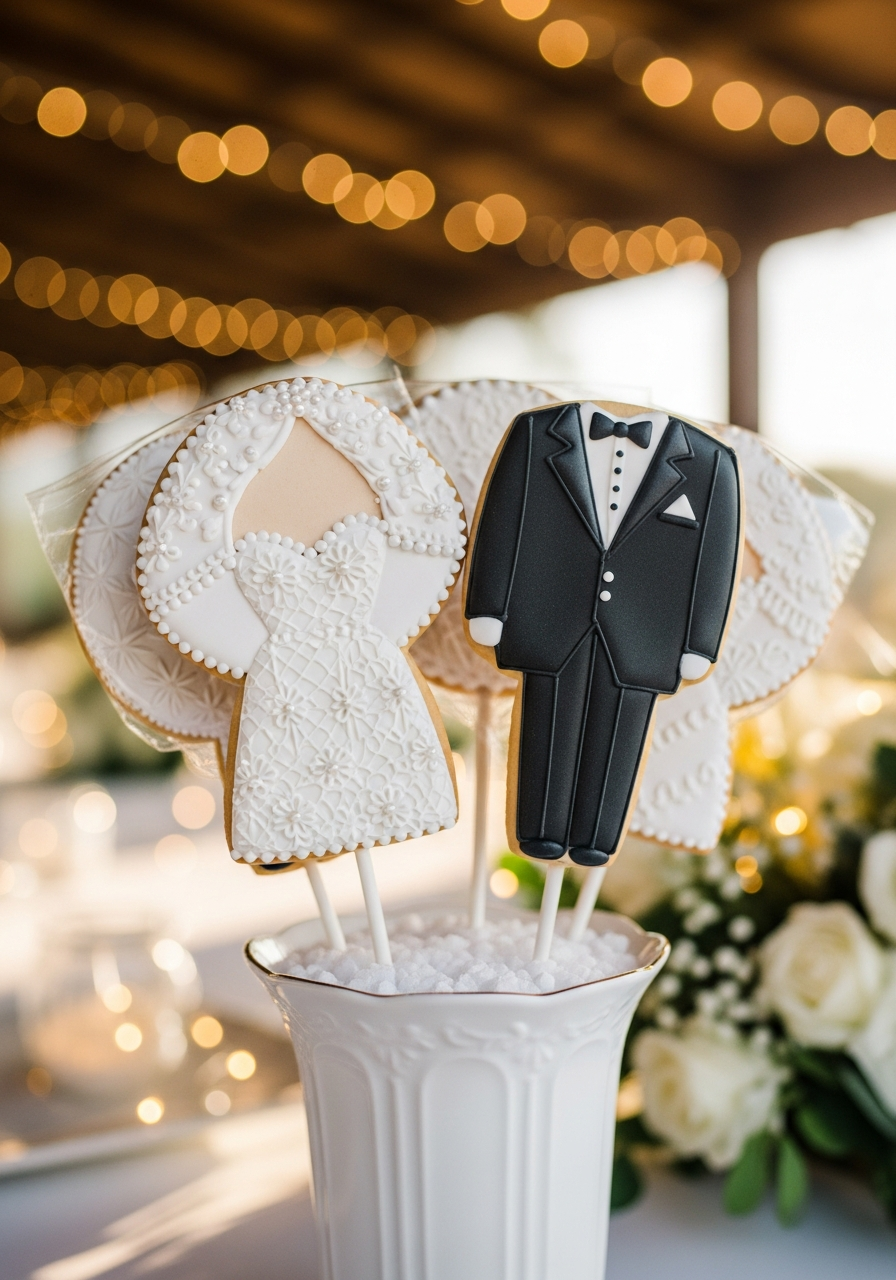 28. Bride Groom Cookie Pops