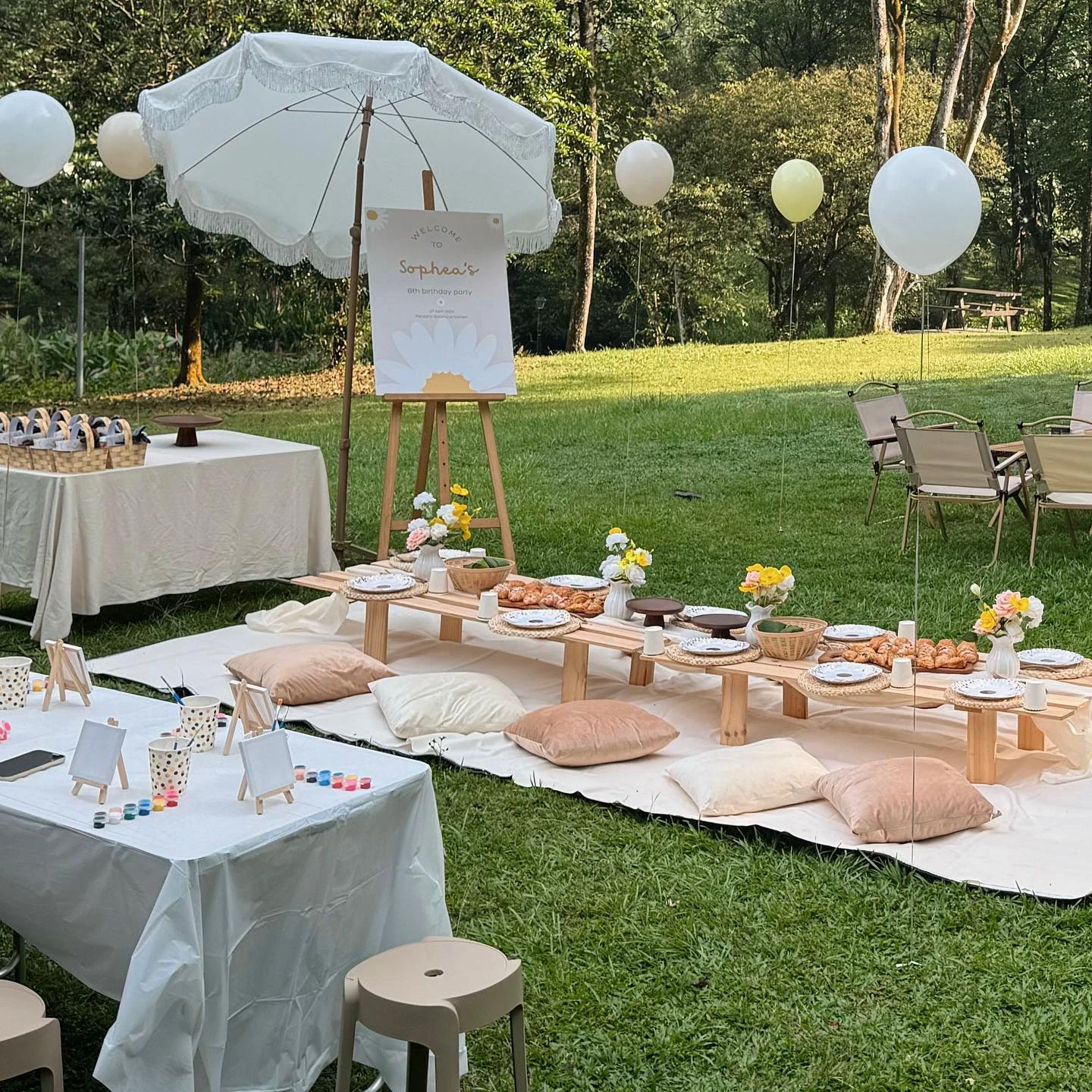1. Picnic Table & Painting Station