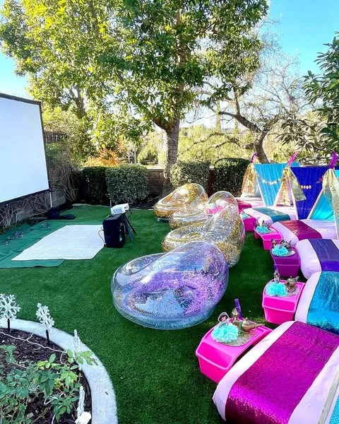 8. Movie Night with Inflatable Chairs