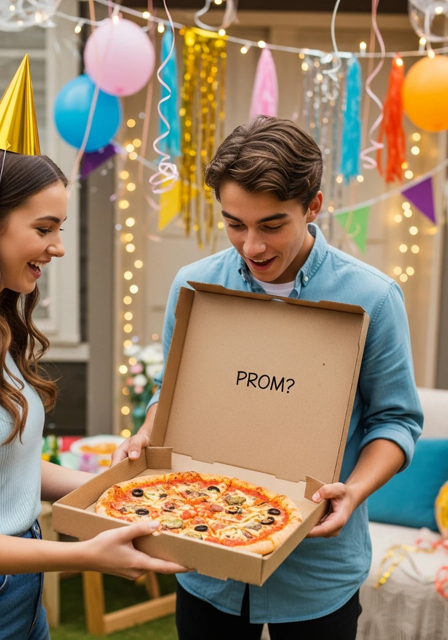 Cheesy Pizza Prom Question - Promposal Ideas for Him