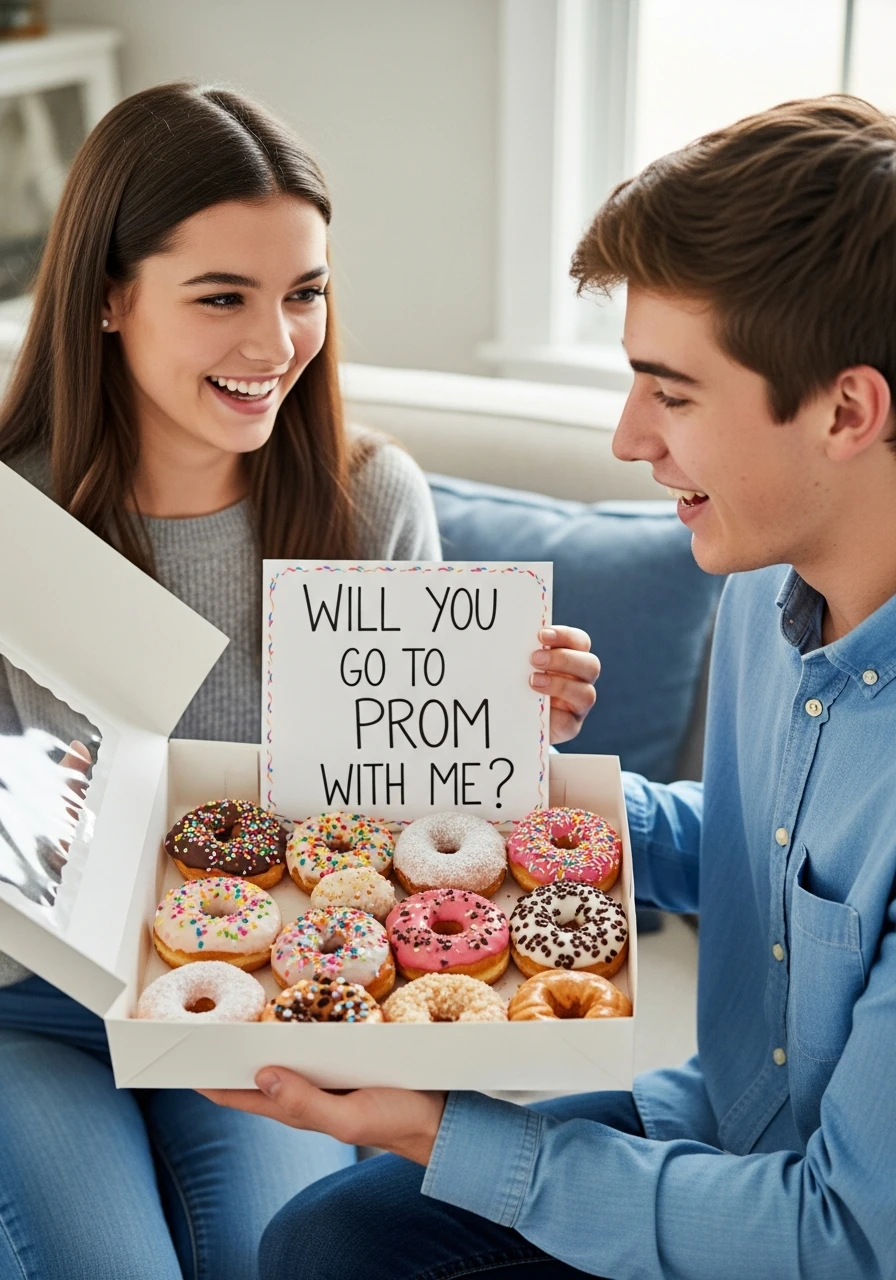 Sweet Donut Prom Invite - Promposal Ideas for Him