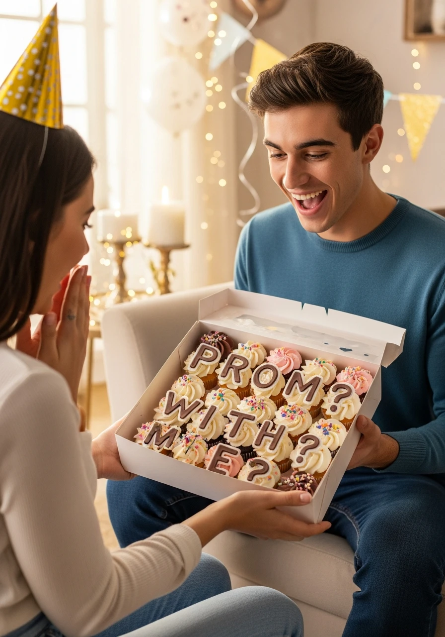 Cupcake Prom Question - Promposal Ideas for Him