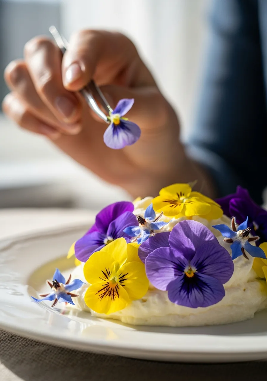 15. Edible Flower Garnishes
