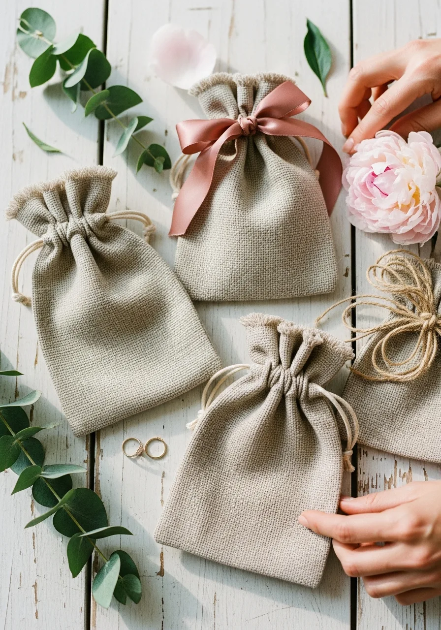 50. Linen Gift Bags