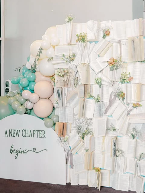 9. Floral Details on Book Wall