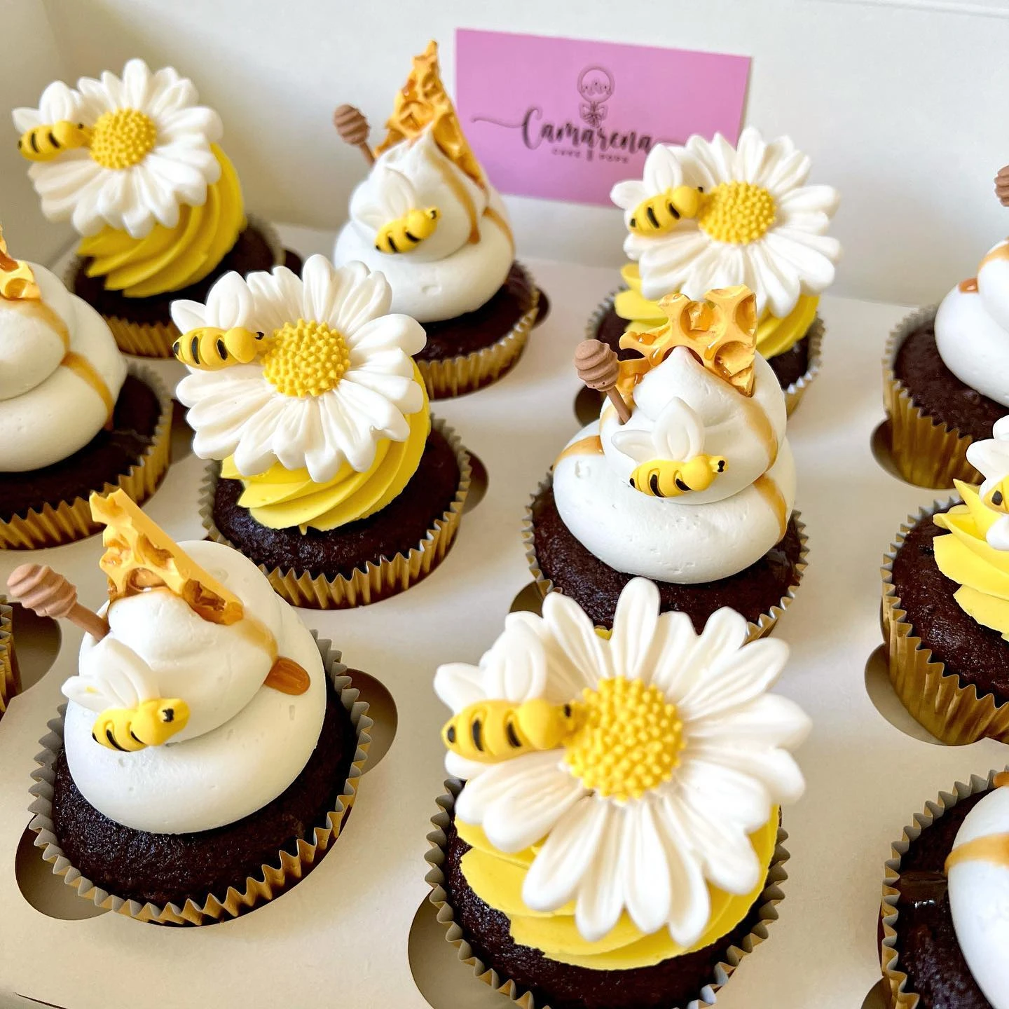 17. Mixed-Design Cupcake Box