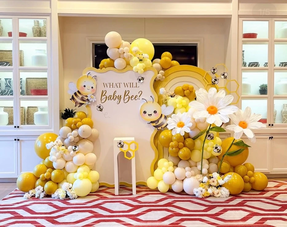 5. Cute Cartoon Bee Backdrop