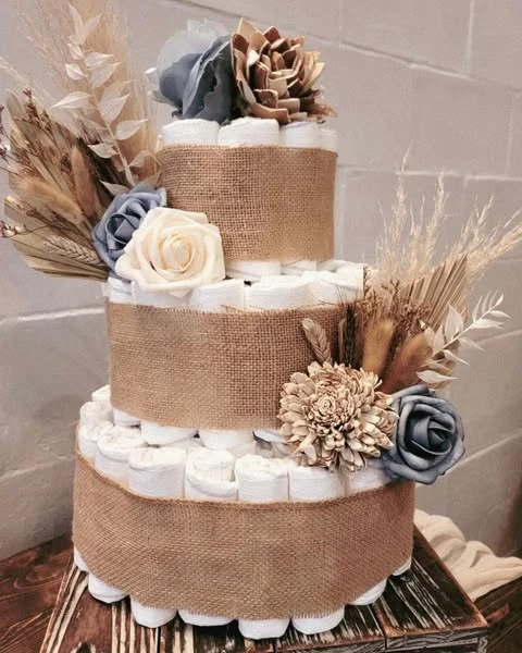 42. The Diaper Cake Centerpiece